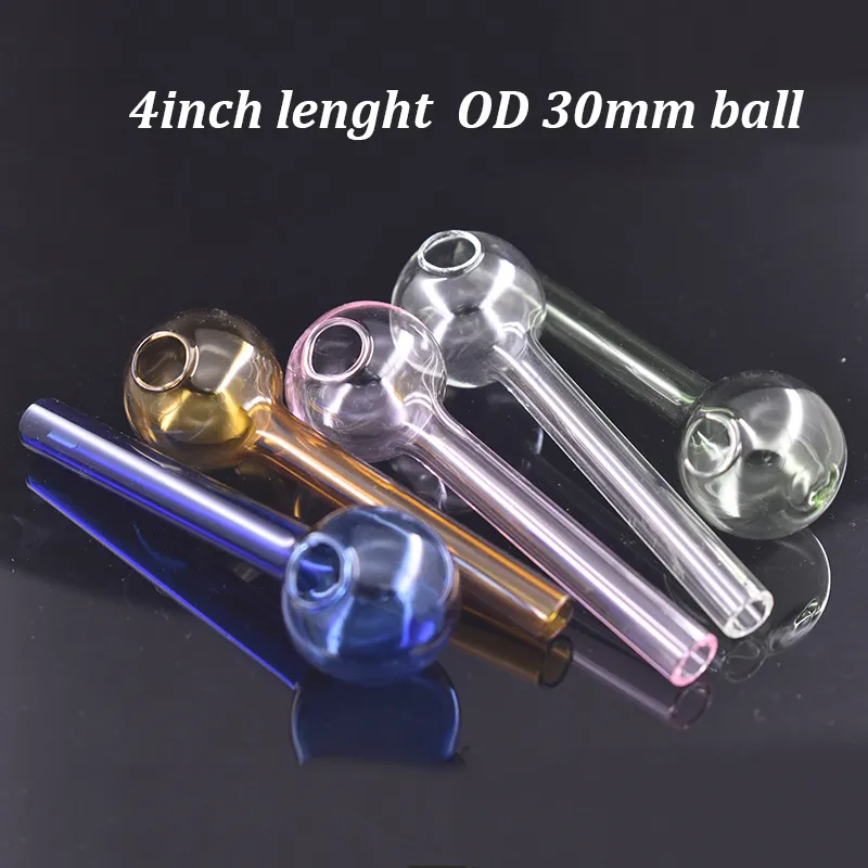 Mini Glass Oil Burner Smoking Pipe 4inch OD 30mm Ball Tobcco Dry Herb  Colorful Hand Glass Pipes For Smoking Tools From Wangyan71022, $0.48